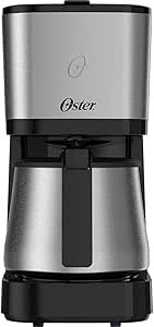 Cafeteira Oster com Jarra Inox, 1,2L, Preta